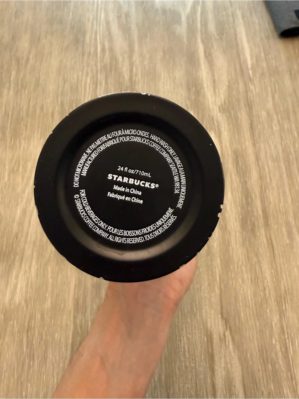 Starbucks Matte Black Tumbler 24oz with Embossed Logo and straw